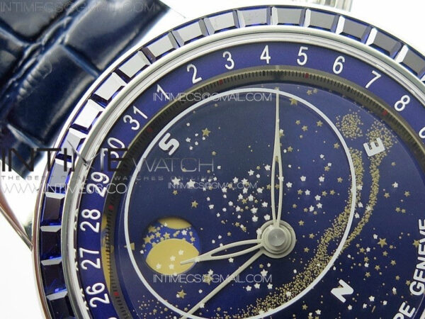 6104P Moon SS 3EF Best Edition Blue Dial Blue T Diamond Bezel on Blue Leather Strap A240 - Image 7