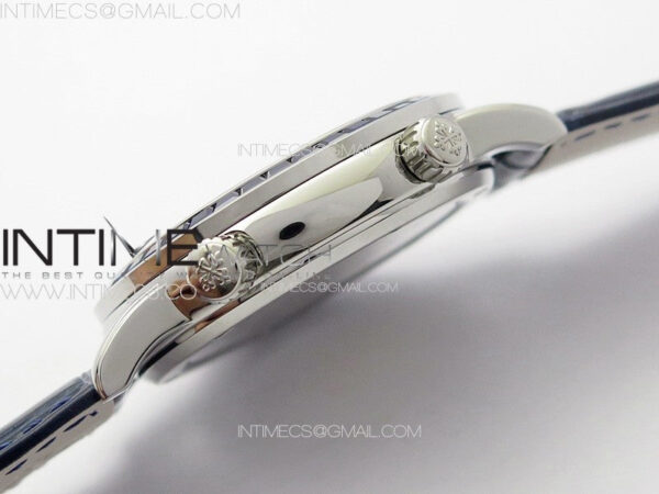6104P Moon SS 3EF Best Edition Blue Dial Blue T Diamond Bezel on Blue Leather Strap A240 - Image 8