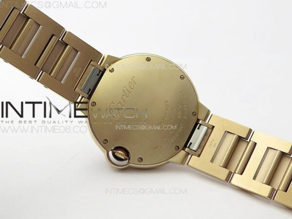 Ballon Bleu 36mm Double Diamonds Bezel RG K3F 1:1 Best Edition White Textured Dial on SS Bracelet A076 - Image 18