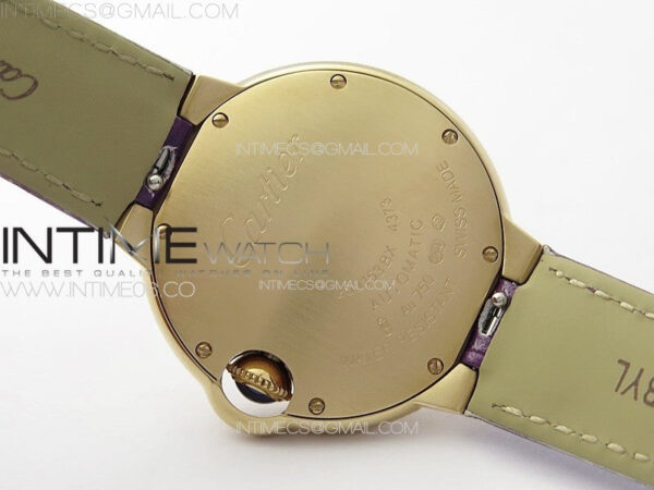 Ballon Bleu 33mm RG K3F 1:1 Best Edition White Textured Dial on Purple Leather Strap A076 - Image 18
