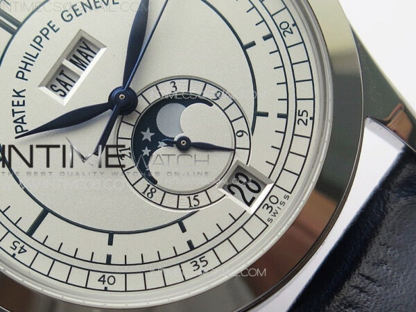 Annual Calendar Moonphase 5396 SS PPF 1:1 Best Edition White Dial on Black Leather Strap A324 - Image 5