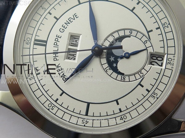 Annual Calendar Moonphase 5396 SS PPF 1:1 Best Edition White Dial on Black Leather Strap A324 - Image 6
