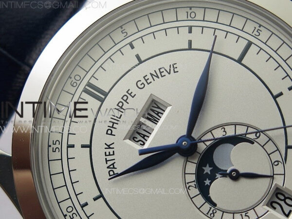 Annual Calendar Moonphase 5396 SS PPF 1:1 Best Edition White Dial on Black Leather Strap A324 - Image 7