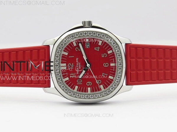 Aquanaut 5067A SS PPF 1:1 Best Edition Red Textured Dial on Red Rubber Strap RONDA Quartz - Image 3