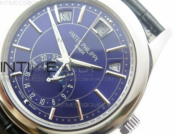 COMPLICATIONS SERIES Moonphase SS KMF Blue Dial on Black Leather Strap Cal.324 - Image 4