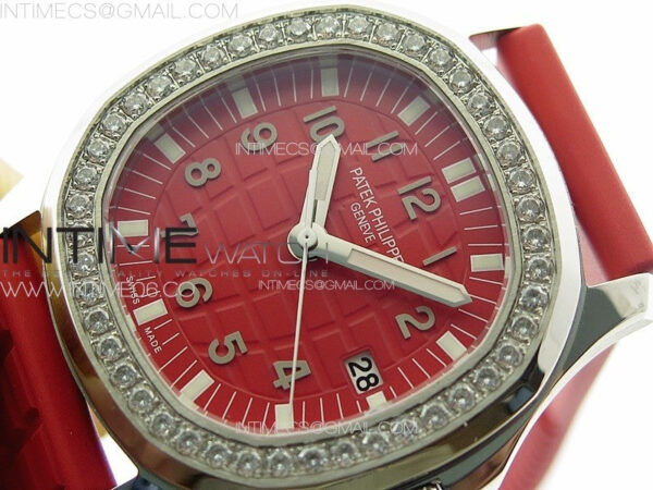 Aquanaut 5067A SS PPF 1:1 Best Edition Red Textured Dial on Red Rubber Strap RONDA Quartz - Image 4