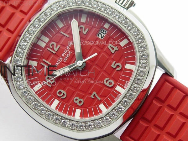 Aquanaut 5067A SS PPF 1:1 Best Edition Red Textured Dial on Red Rubber Strap RONDA Quartz - Image 5