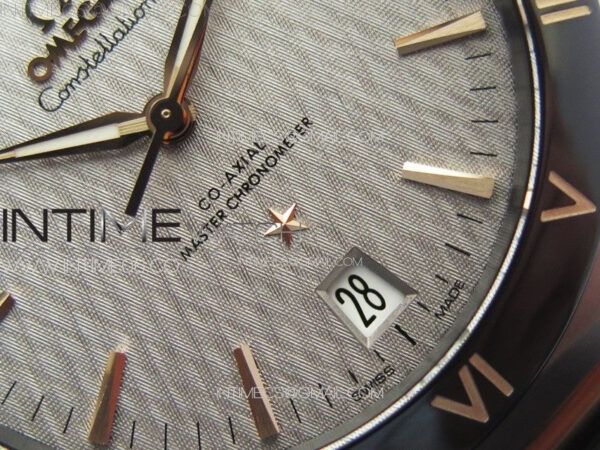 Constellation 41mm YG/Black Ceramic Bezel VSF 1:1 Best Edition Silver Dial on Black Gummy Strap A8900 - Image 5