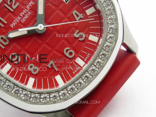 Aquanaut 5067A SS PPF 1:1 Best Edition Red Textured Dial on Red Rubber Strap RONDA Quartz - Image 6