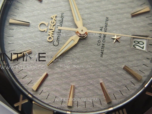 Constellation 41mm YG/Black Ceramic Bezel VSF 1:1 Best Edition Silver Dial on Black Gummy Strap A8900 - Image 6