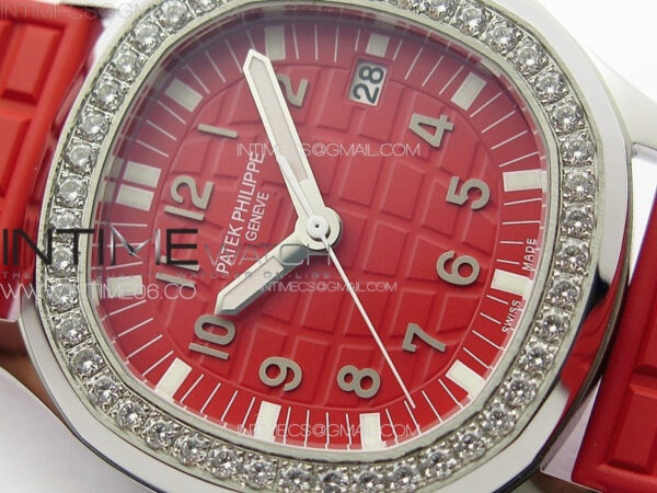 Aquanaut 5067A SS PPF 1:1 Best Edition Red Textured Dial on Red Rubber Strap RONDA Quartz - Image 7
