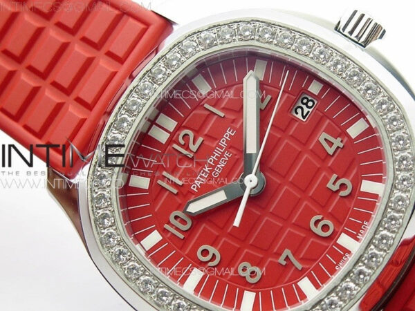 Aquanaut 5067A SS PPF 1:1 Best Edition Red Textured Dial on Red Rubber Strap RONDA Quartz - Image 8