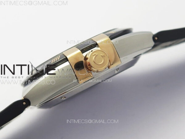 Constellation 41mm YG/Black Ceramic Bezel VSF 1:1 Best Edition Silver Dial on Black Gummy Strap A8900 - Image 9