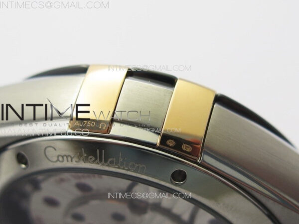 Constellation 41mm YG/Black Ceramic Bezel VSF 1:1 Best Edition Silver Dial on Black Gummy Strap A8900 - Image 12