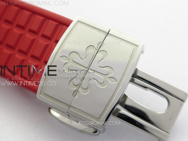 Aquanaut 5067A SS PPF 1:1 Best Edition Red Textured Dial on Red Rubber Strap RONDA Quartz - Image 17