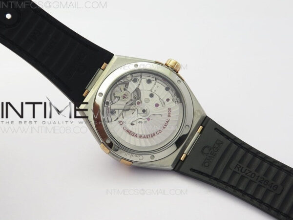 Constellation 41mm YG/Black Ceramic Bezel VSF 1:1 Best Edition Silver Dial on Black Gummy Strap A8900 - Image 19