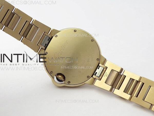 Ballon Bleu 33mm Double Diamonds Bezel RG K3F 1:1 Best Edition White Textured Dial on SS Bracelet A076 - Image 21