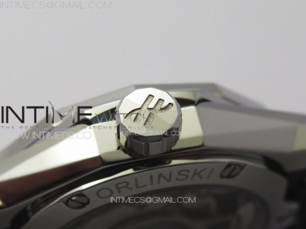 Classic Fusion Orlinski SS Full Real Diamonds B50F 1:1 Best Edition White Faceted Dial on Black Rubber Strap A2892 - Image 21