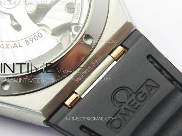 Constellation 41mm YG/Black Ceramic Bezel VSF 1:1 Best Edition Silver Dial on Black Gummy Strap A8900 - Image 22
