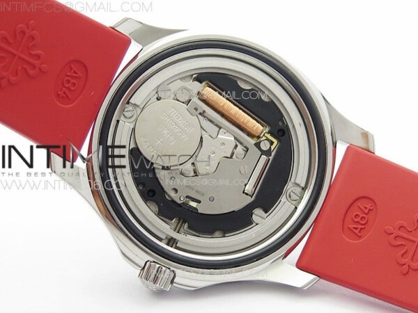 Aquanaut 5067A SS PPF 1:1 Best Edition Red Textured Dial on Red Rubber Strap RONDA Quartz - Image 24