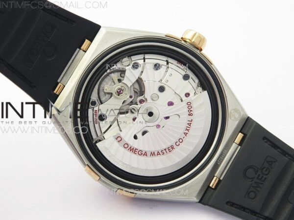 Constellation 41mm YG/Black Ceramic Bezel VSF 1:1 Best Edition Silver Dial on Black Gummy Strap A8900 - Image 24