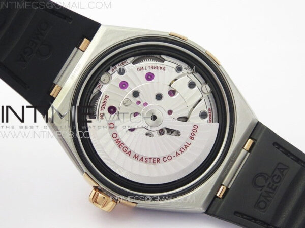 Constellation 41mm YG/Black Ceramic Bezel VSF 1:1 Best Edition Silver Dial on Black Gummy Strap A8900 - Image 25