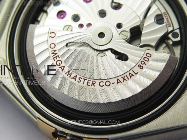 Constellation 41mm YG/Black Ceramic Bezel VSF 1:1 Best Edition Silver Dial on Black Gummy Strap A8900 - Image 26