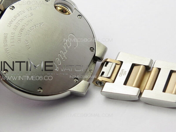 Ballon Bleu 33mm SS/RG K3F 1:1 Best Edition White MOP Dial on SS Bracelet A076 - Image 22