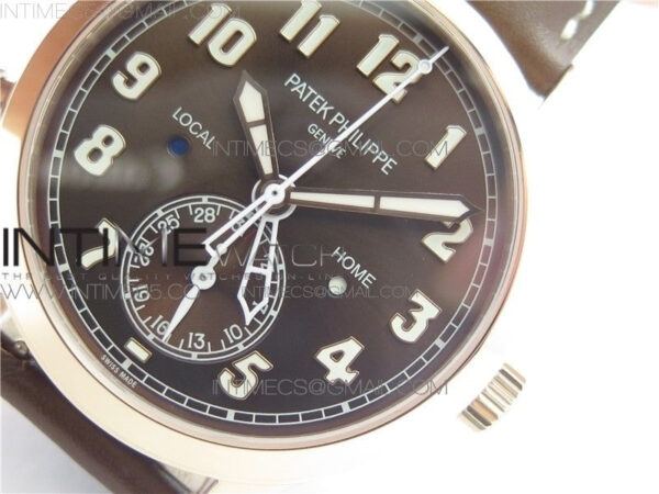 Calatrava 5524 RG Pilot Travel Time GRF Brown Dial on Brown Leather Strap MIYOTA 9015 - Image 4