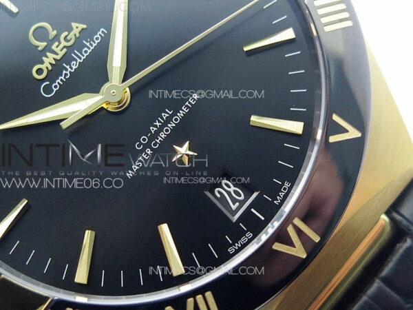 Constellation 41mm YG/Black Ceramic Bezel VSF 1:1 Best Edition Black Dial on Black Gummy Strap A8900 - Image 5