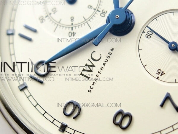 6Portugieser Chrono Classic 42 IW390406 ZF 1:1 Best Edition White dial blue markers on Black Leather Strap A7750 - Image 7