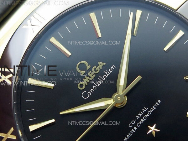 Constellation 41mm YG/Black Ceramic Bezel VSF 1:1 Best Edition Black Dial on Black Gummy Strap A8900 - Image 7