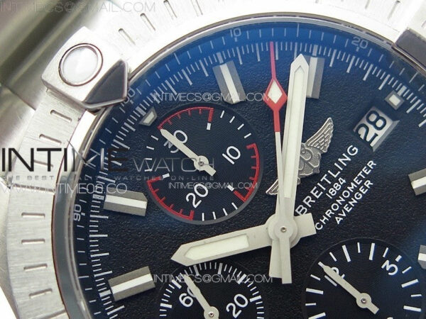 Avenger Chrono SS Red Second hand B50 Black Dial on SS Bracelet A7750 - Image 8