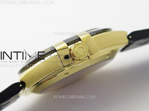 Constellation 41mm YG/Black Ceramic Bezel VSF 1:1 Best Edition Black Dial on Black Gummy Strap A8900 - Image 8