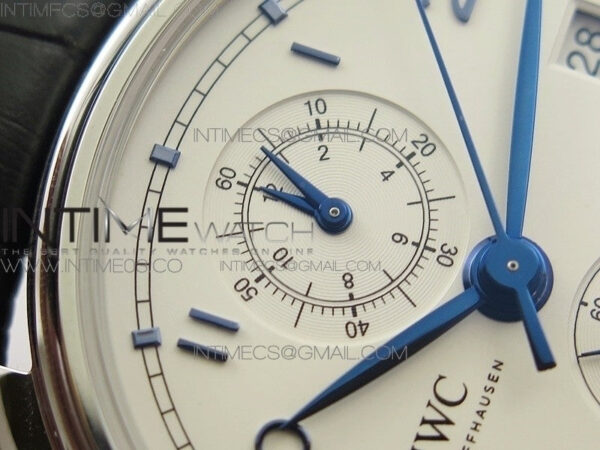 6Portugieser Chrono Classic 42 IW390406 ZF 1:1 Best Edition White dial blue markers on Black Leather Strap A7750 - Image 13