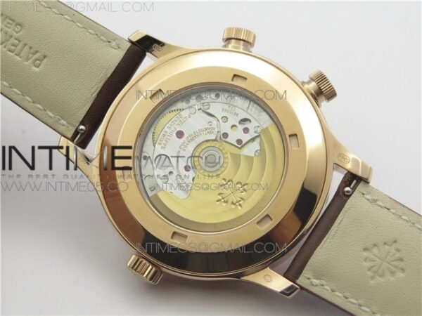 Calatrava 5524 RG Pilot Travel Time GRF Brown Dial on Brown Leather Strap MIYOTA 9015 - Image 14