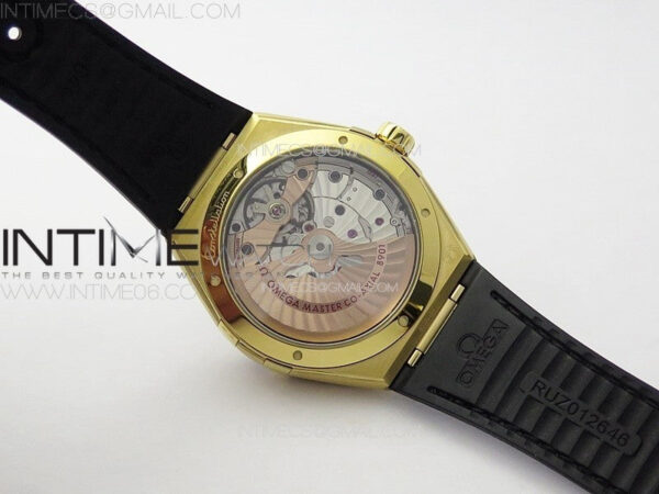 Constellation 41mm YG/Black Ceramic Bezel VSF 1:1 Best Edition Black Dial on Black Gummy Strap A8900 - Image 17
