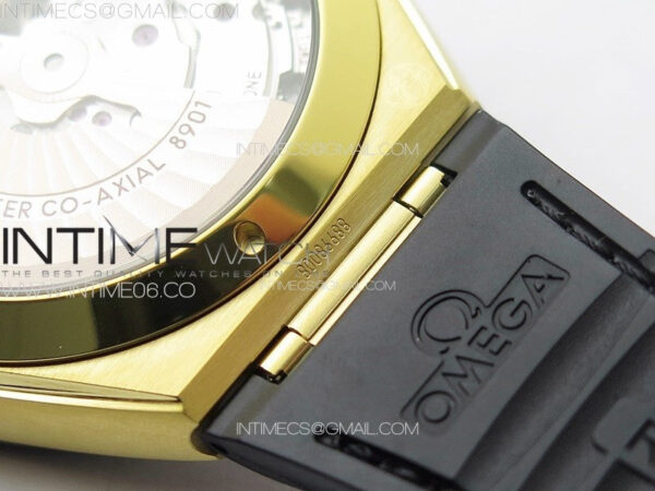Constellation 41mm YG/Black Ceramic Bezel VSF 1:1 Best Edition Black Dial on Black Gummy Strap A8900 - Image 19