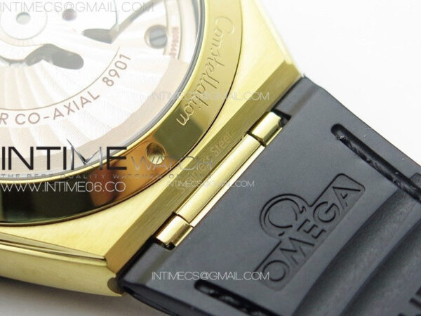 Constellation 41mm YG/Black Ceramic Bezel VSF 1:1 Best Edition Black Dial on Black Gummy Strap A8900 - Image 20