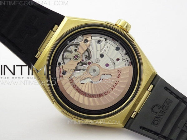 Constellation 41mm YG/Black Ceramic Bezel VSF 1:1 Best Edition Black Dial on Black Gummy Strap A8900 - Image 22