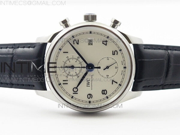 6Portugieser Chrono Classic 42 IW390406 ZF 1:1 Best Edition White dial blue markers on Black Leather Strap A7750 - Image 28