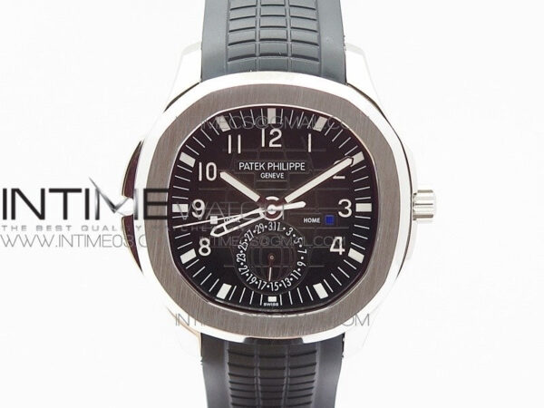 Aquanaut Jumbo 5164A SS Black Dial on Black Rubber Strap 324SC