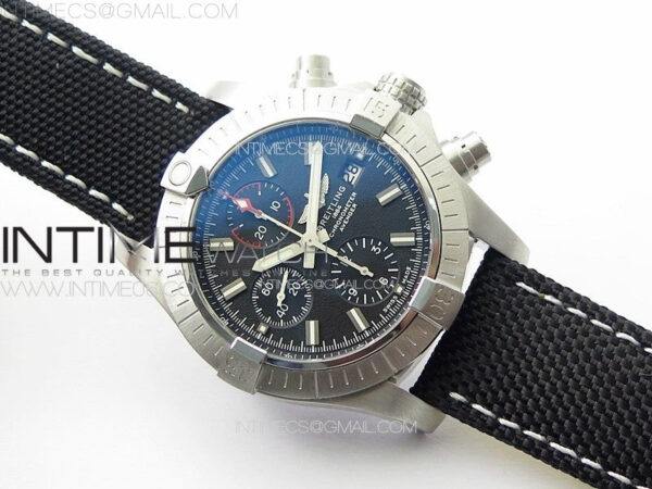 Avenger Chrono SS Red Second hand B50 Black Dial on Black Nylon Strap A7750 - Image 2