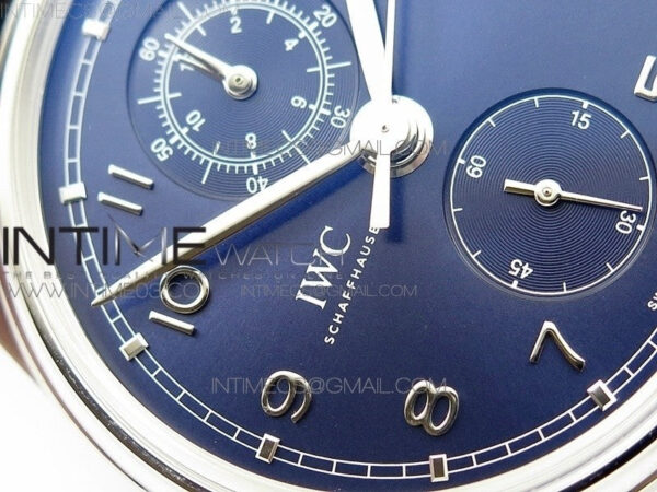 6Portugieser Chrono Classic 42 IW390406 ZF 1:1 Best Edition Blue Dial Blue Hand on Black Leather Strap A7750 - Image 3