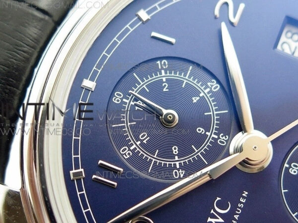 6Portugieser Chrono Classic 42 IW390406 ZF 1:1 Best Edition Blue Dial Blue Hand on Black Leather Strap A7750 - Image 4