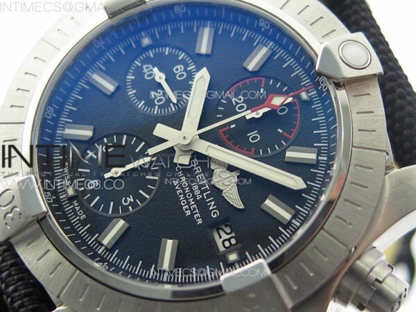 Avenger Chrono SS Red Second hand B50 Black Dial on Black Nylon Strap A7750 - Image 4