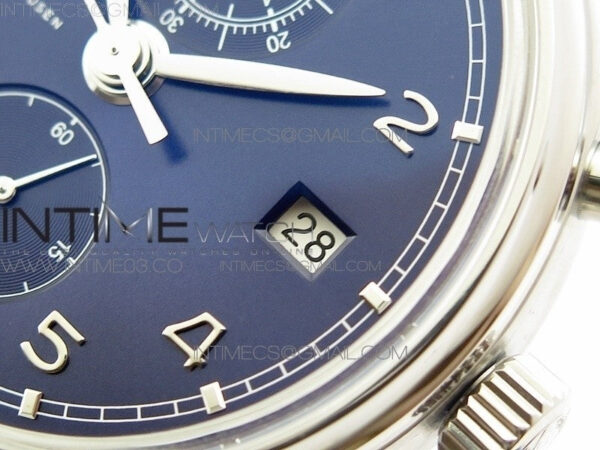 6Portugieser Chrono Classic 42 IW390406 ZF 1:1 Best Edition Blue Dial Blue Hand on Black Leather Strap A7750 - Image 6
