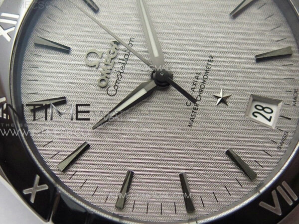 Constellation 41mm SS/Black Ceramic Bezel VSF 1:1 Best Edition Silver Dial on Black Gummy Strap A8900 - Image 6