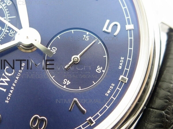 6Portugieser Chrono Classic 42 IW390406 ZF 1:1 Best Edition Blue Dial Blue Hand on Black Leather Strap A7750 - Image 7
