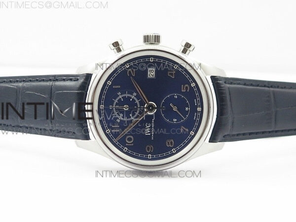 6Portugieser Chrono Classic 42 IW390406 ZF 1:1 Best Edition Blue Dial Blue Hand on Black Leather Strap A7750 - Image 8